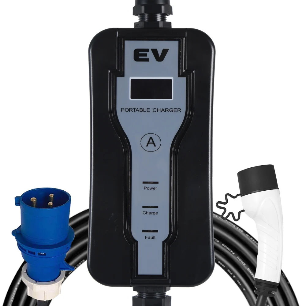 7KW  type 2 Adjustable current 8A,10A,13A,16A,32A   portable  EV charger