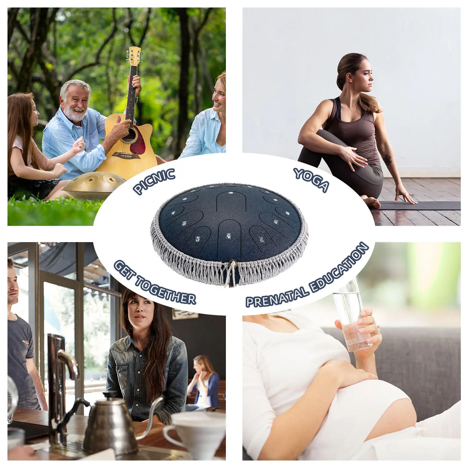 ASTEMAN Steel Tongue Drum Star series Starry blue 14 inch 15 tone C key Lotus Steel Tongue Drum