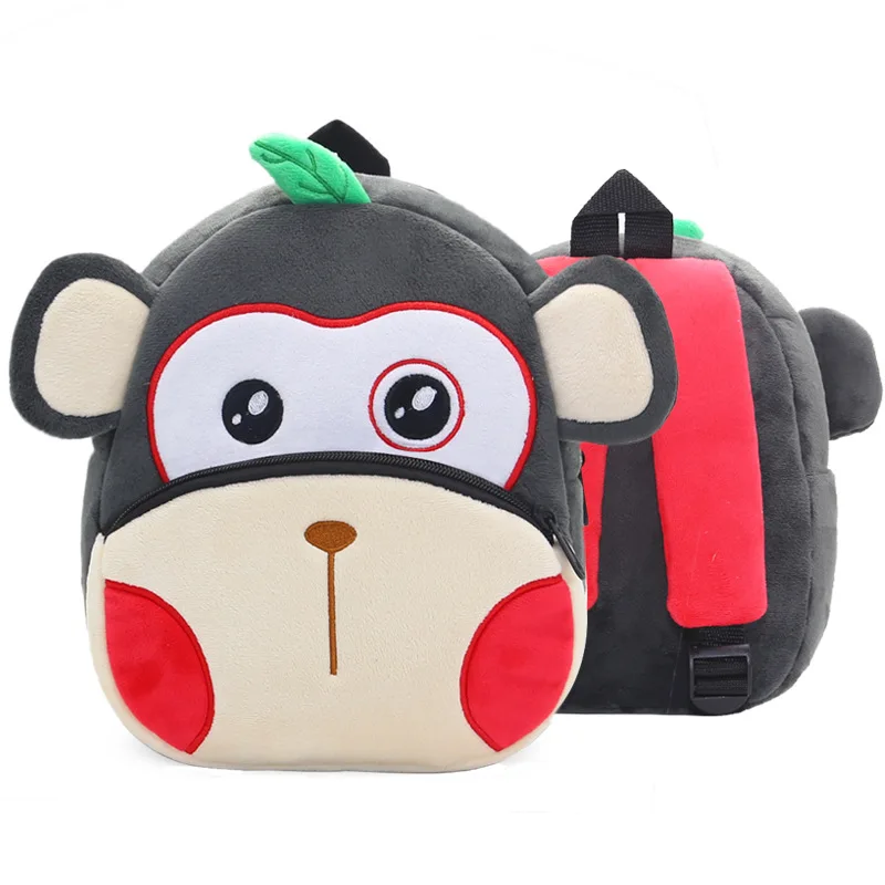 Unise22024 Custom Cute Cartoon Kids Mini Plush 3D Zoo Series Animal Backpack Soft 3D Dinosaur & Doll Stuffed Toy School Travel