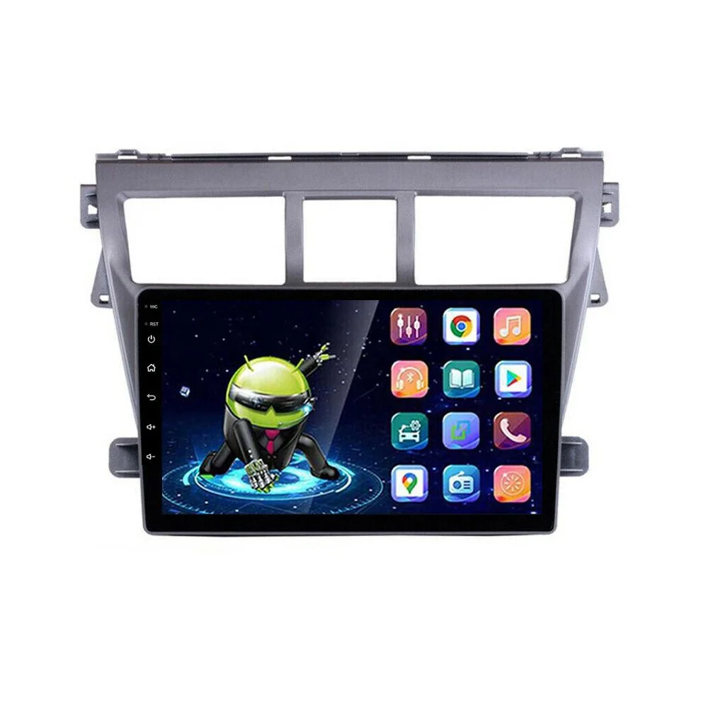 HD multimedia 9 inch Double 2DIN android 9.1 GPS WiFi BT Car Stereo DVD player  for Toyota VIOS Yaris 2007-12