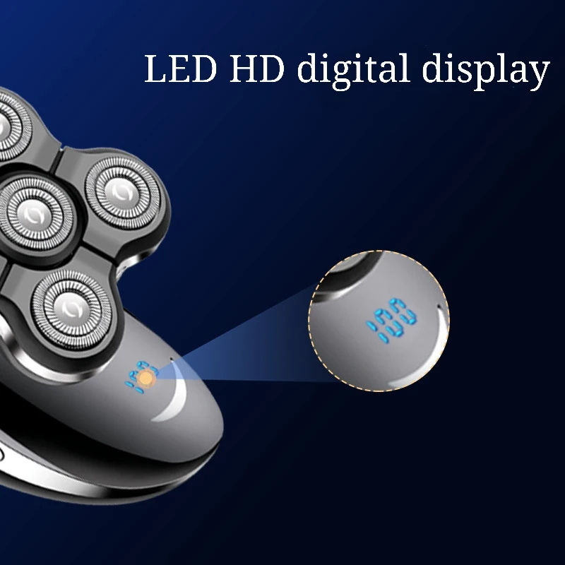 
5 in 1 Electric Shaver 5 Floating Blade Heads Wet-Dry Dual Use Waterproof Shaving Machine Razor Beard Trimmer Face Care for Men 