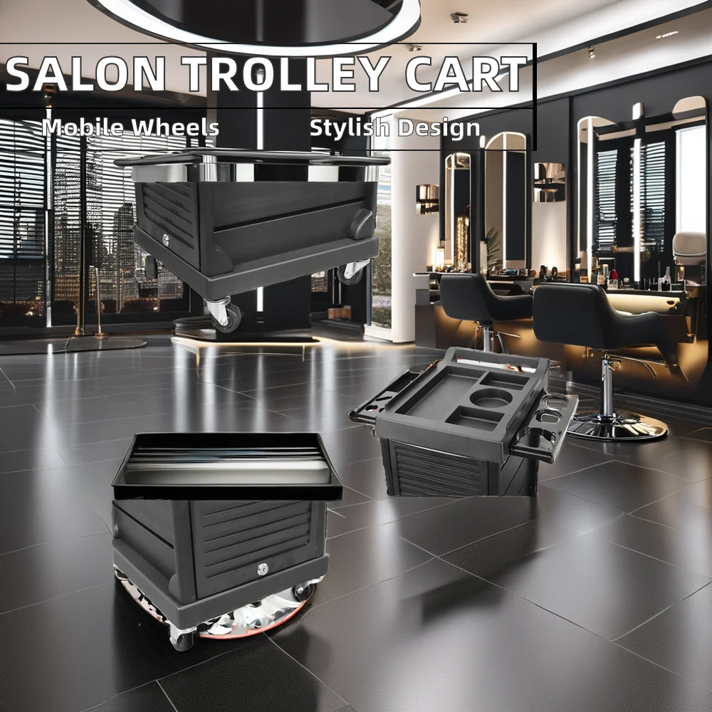 Modern Home Hair Salon Tool Cart Beauty Trolley Portable Multi-Layer Storage Removable Plastic Shelves Cross-Border Beauty