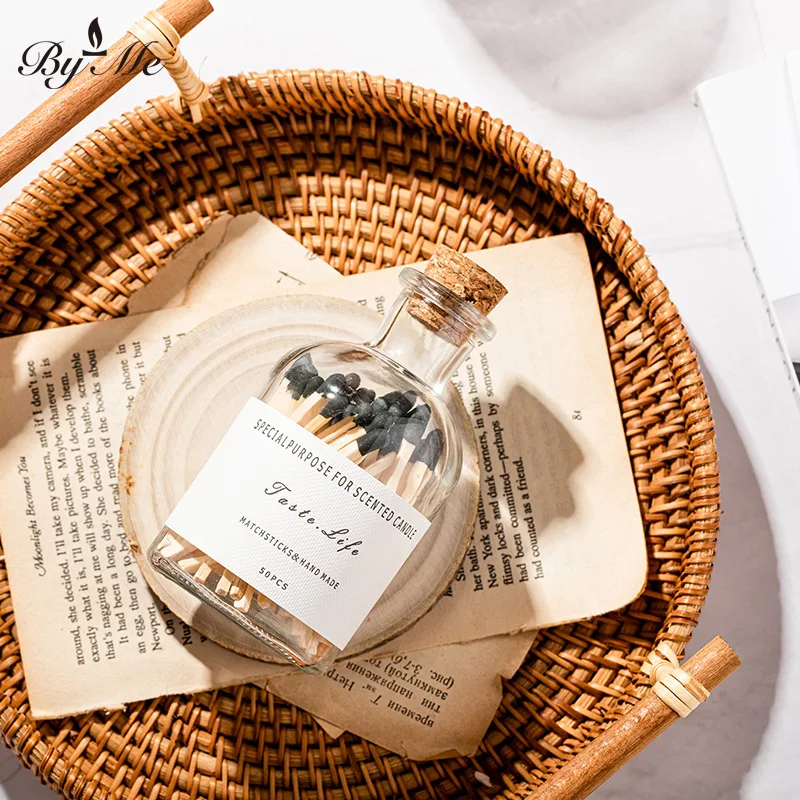 Aromatherapy candle matches 50 glass bottled matches