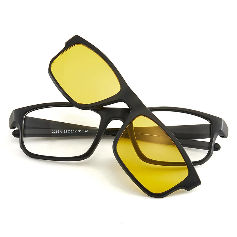 New Wholesale UNISEX  Clip-on TR90 Frame 5 in 1 Polarized PC lens fashion men glasses  women Sun glasses