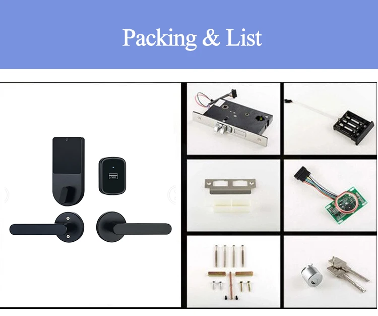 Aluminium electronic card key RFID card Split type access control hotel door lock
