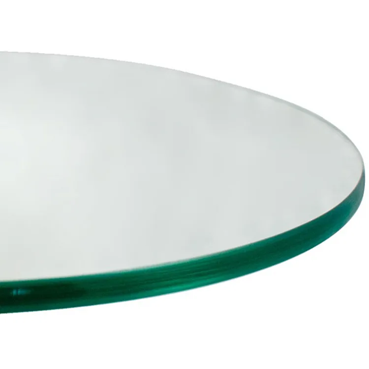 Custom Size 10mm 12mm 15mm Clear Tempered / Toughened Round Table Top Glass Prices
