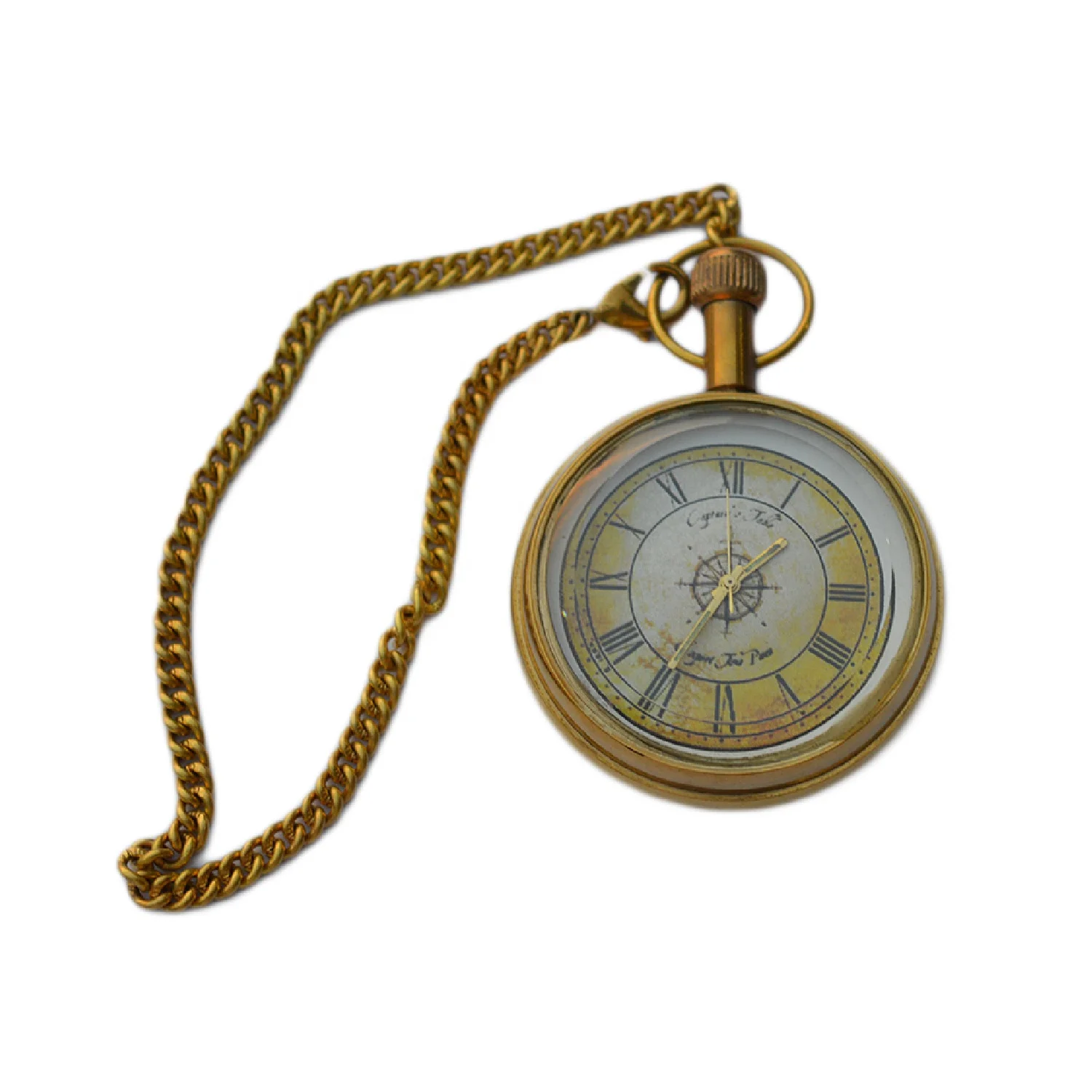 Modern Design Pocket Watch With Shiny Polished Finishing Design Timepiece Pendant Watch Decor Brass Metal Products