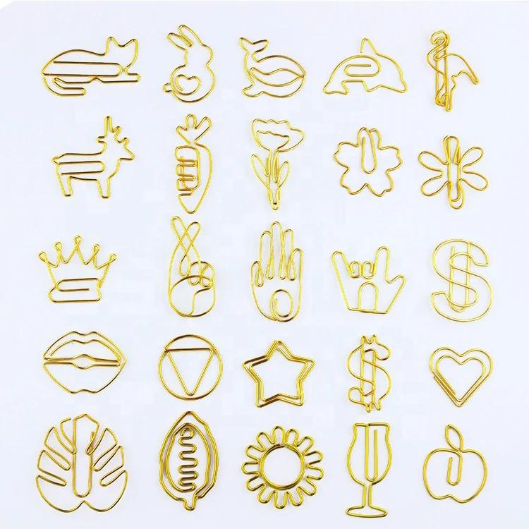 Custom Multicolor Cute Metal Paper Clip Custom Creative Logo Animal Shape Bookmark Paper Clips