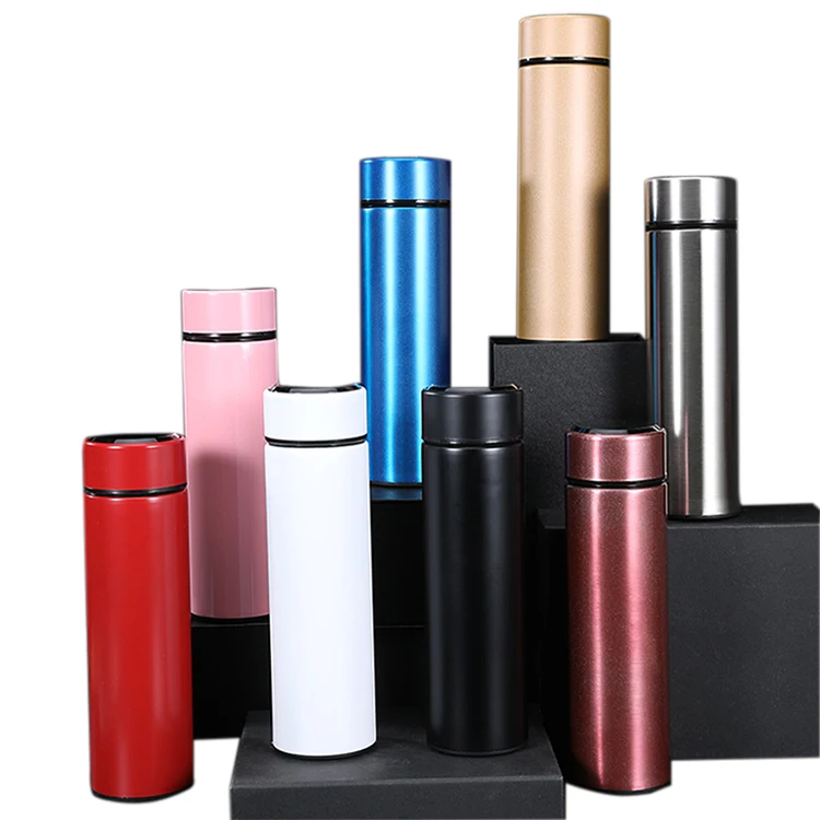 Wholesale Office Double Wall Insulated Touch Temperature Display Smart Thermos Bottle