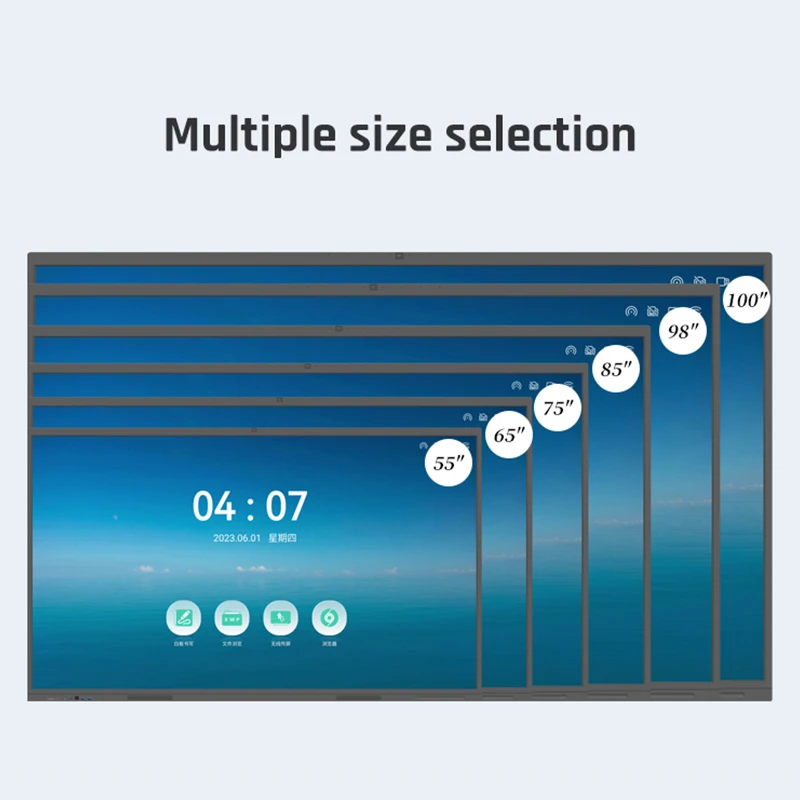 98 Inch All In One Flat Touch Screen Smart Board Digital Interactive Whiteboard Room Conference Panel Interactive Whiteboard