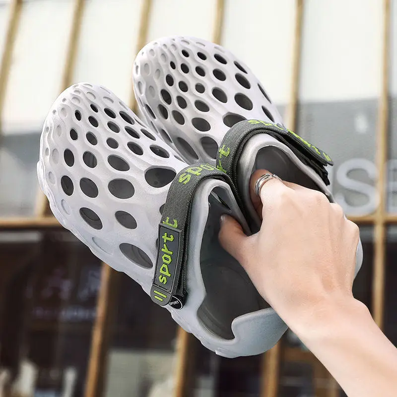 Мужские сандалии на плоской подошве, Нескользящие, Эва, пляжная обувь для воды, для сада, клоги