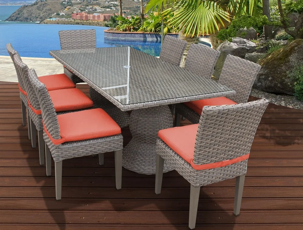 Уличный стол и стул из ротанга, мебель из филиппинского сада, Плетеный обеденный набор