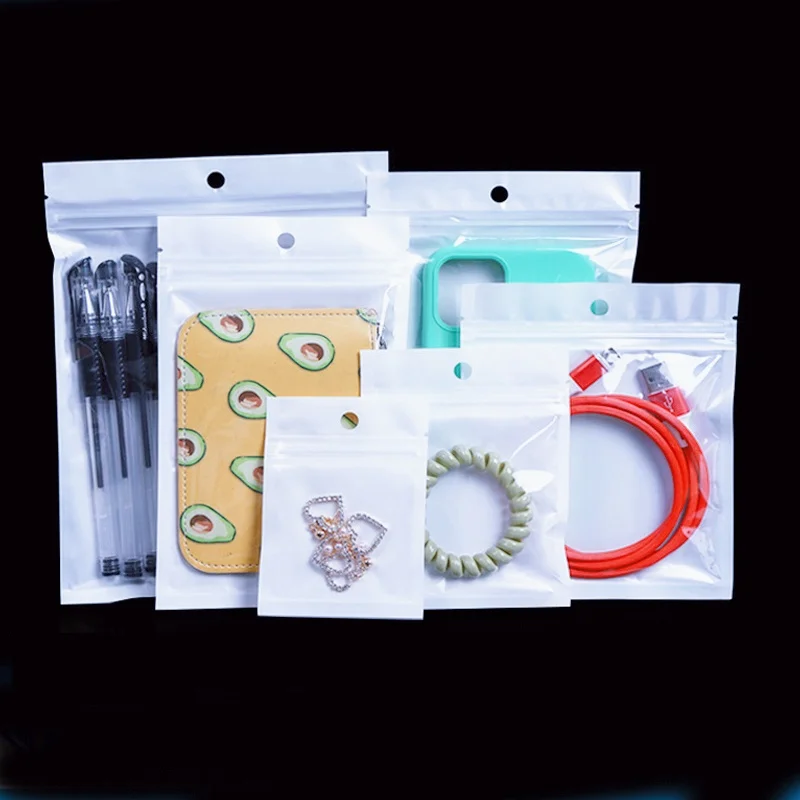Wholesale Jewelry Packaging Bags Pearl Film Mobile Phone Case Data Cable Plastic Ziplock Bag
