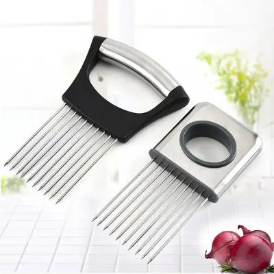 Onion slicing assistant stainless steel onion needle vegetable and fruit slicer tomato cutter onion cut