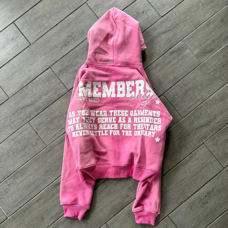 Custom fashion high quality french terry cotton oversize streetwear vintage patch embroidery plain boxy zip up hoodie for men