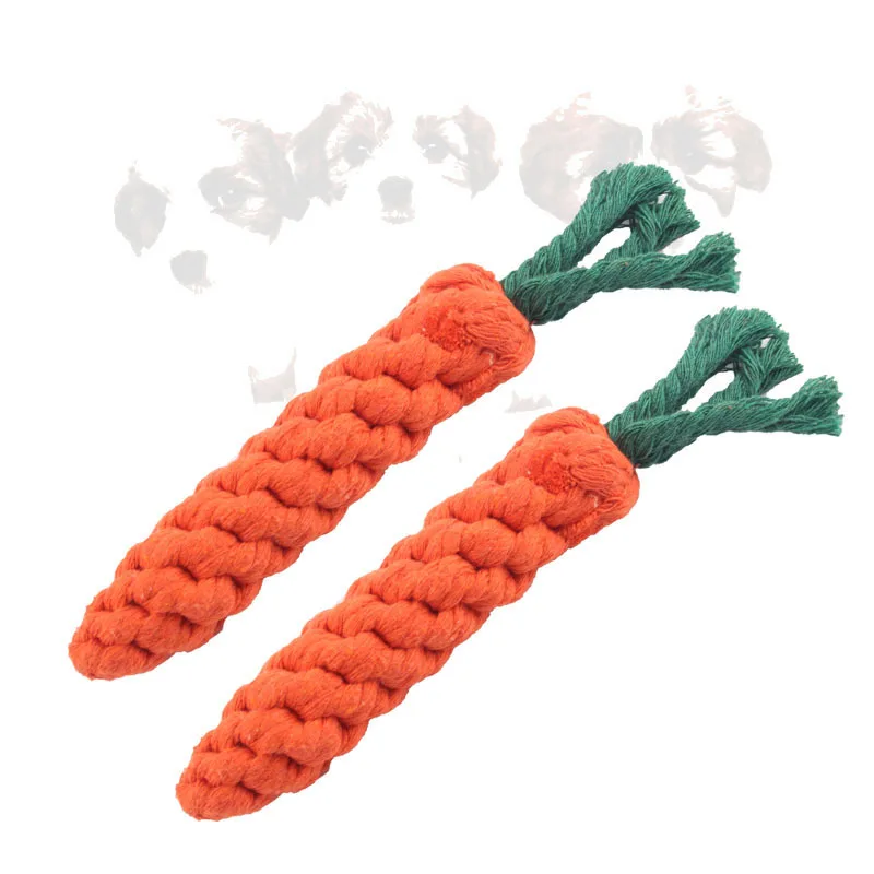 Hand Knitting Cotton Rope Woven Molar Chew Teeth Cleaning Carrot Dog Toy