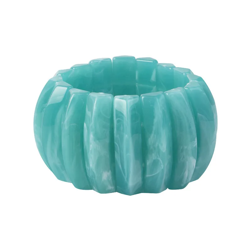 New Fashion Colour Resin Bangle Bracelet Summer Geometry Jelly Color Handmade Handicrafts Jewelry