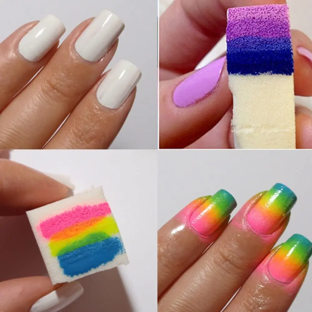 White latex sponge Foam cosmetic wedges Nail Art Soft Sponge Polish Transfer DIY Manicure Tool