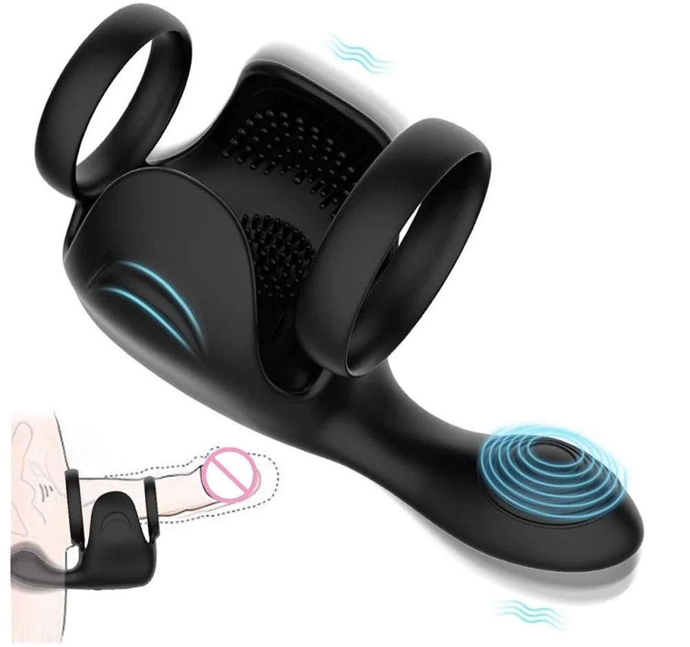 Vibrating Dual Penis Cock Ring Vibrator for men with Remote Couples Vibrating machine sex Toys for man delay Ejaculation