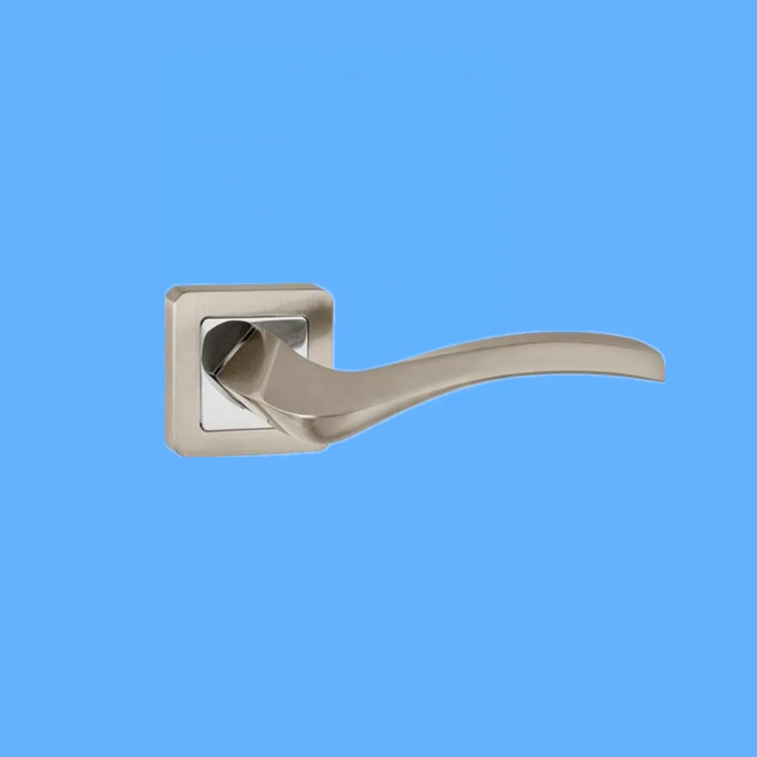 Hot sales antic brass polished aluminum lever handle on round zinc rose for wooden door