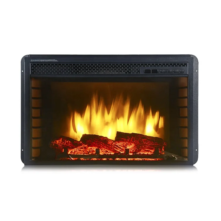 26 inch Flat Front Electric Fireplace Heaters 1440W Insert Wood Burning Fireplace Inserts
