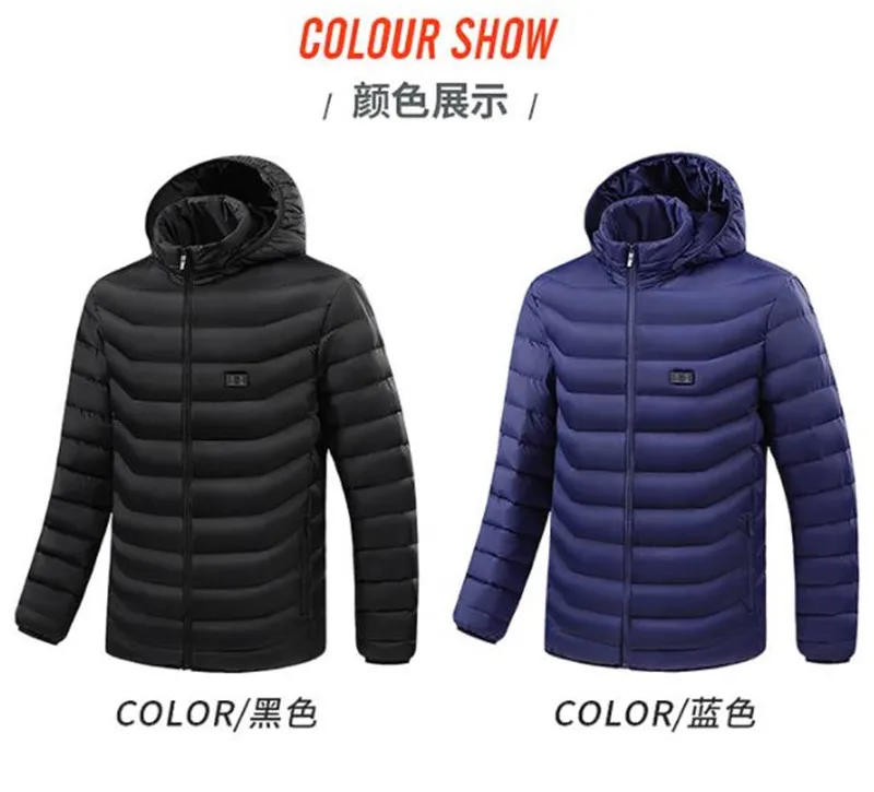 5v Usb Windproof Zipper Winter Pockets Winter Warm Hooded Techwear For Men Heated Jacket