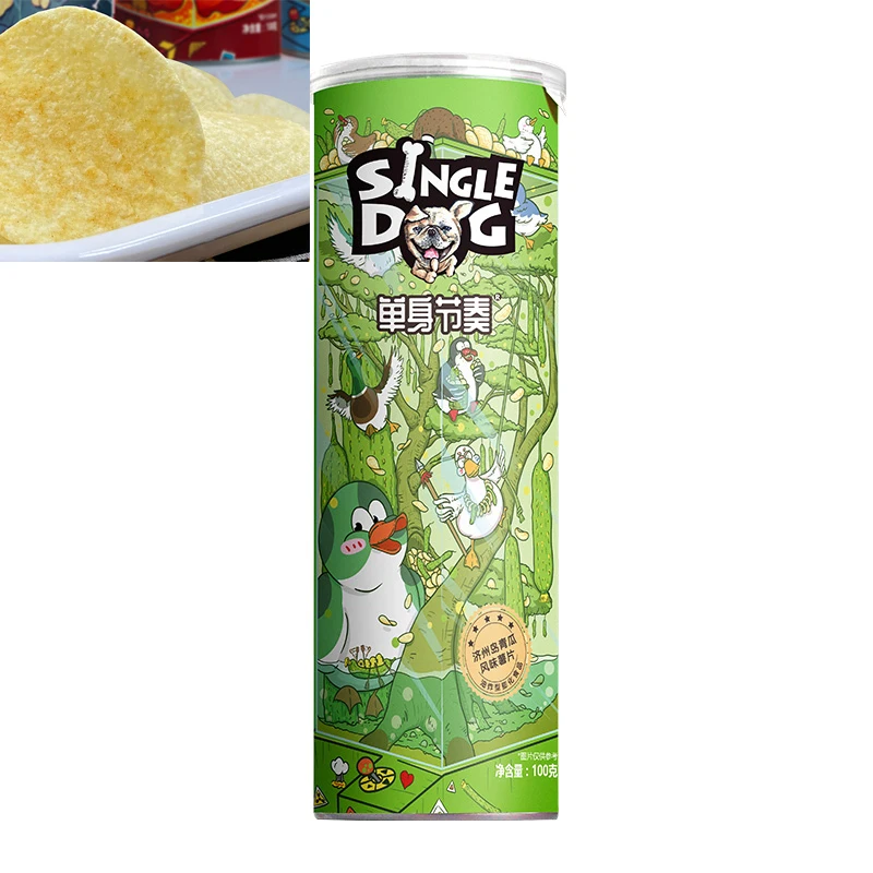 Hot single dog potato chips in 2022 Made in China canned variety of flavors