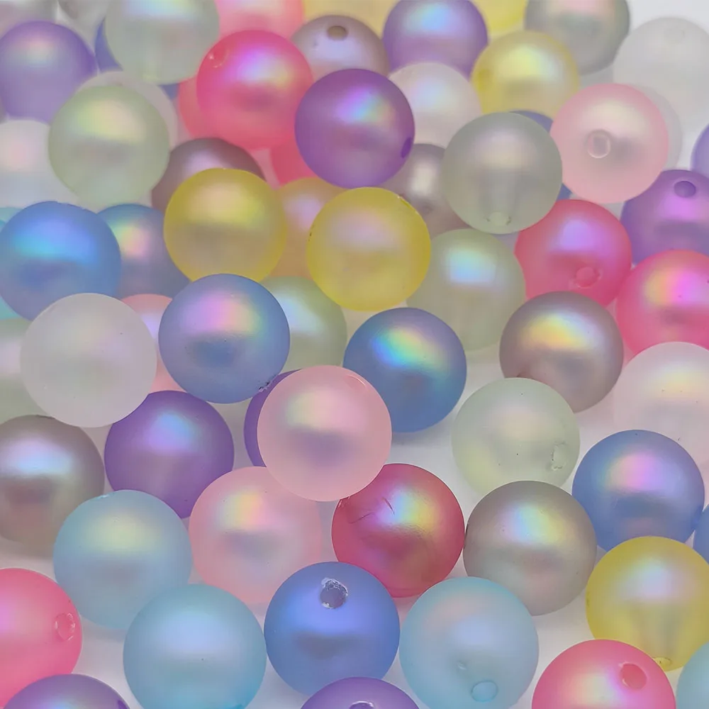 New Arrival Transparent Acrylic Beads 16mm Candy Color Plastic Loose Beads For Diy Jewelry Bracelet Necklace Making