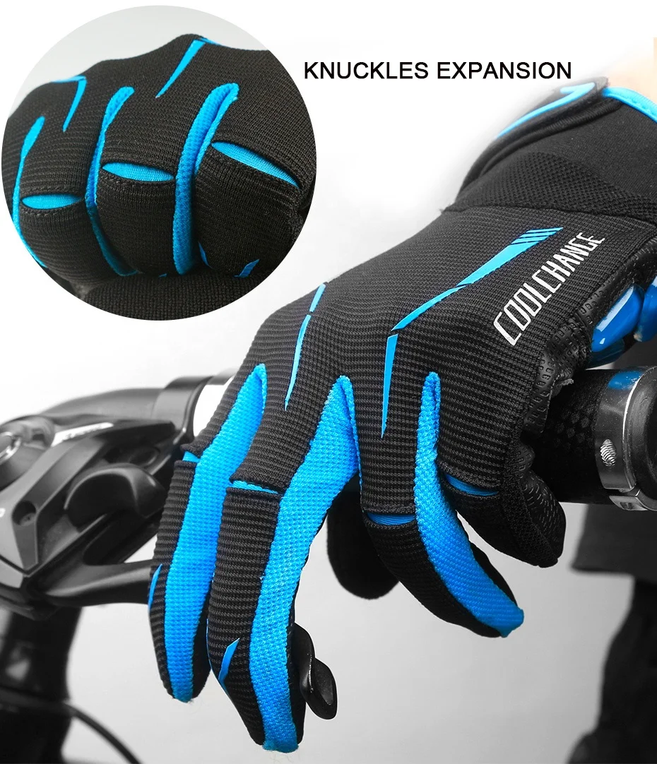 CoolChange Winter Cycling Gloves Touch Screen Riding MTB Bike Gloves Sport Full Finger GEL Padding Motorcycle Bicycle Gloves