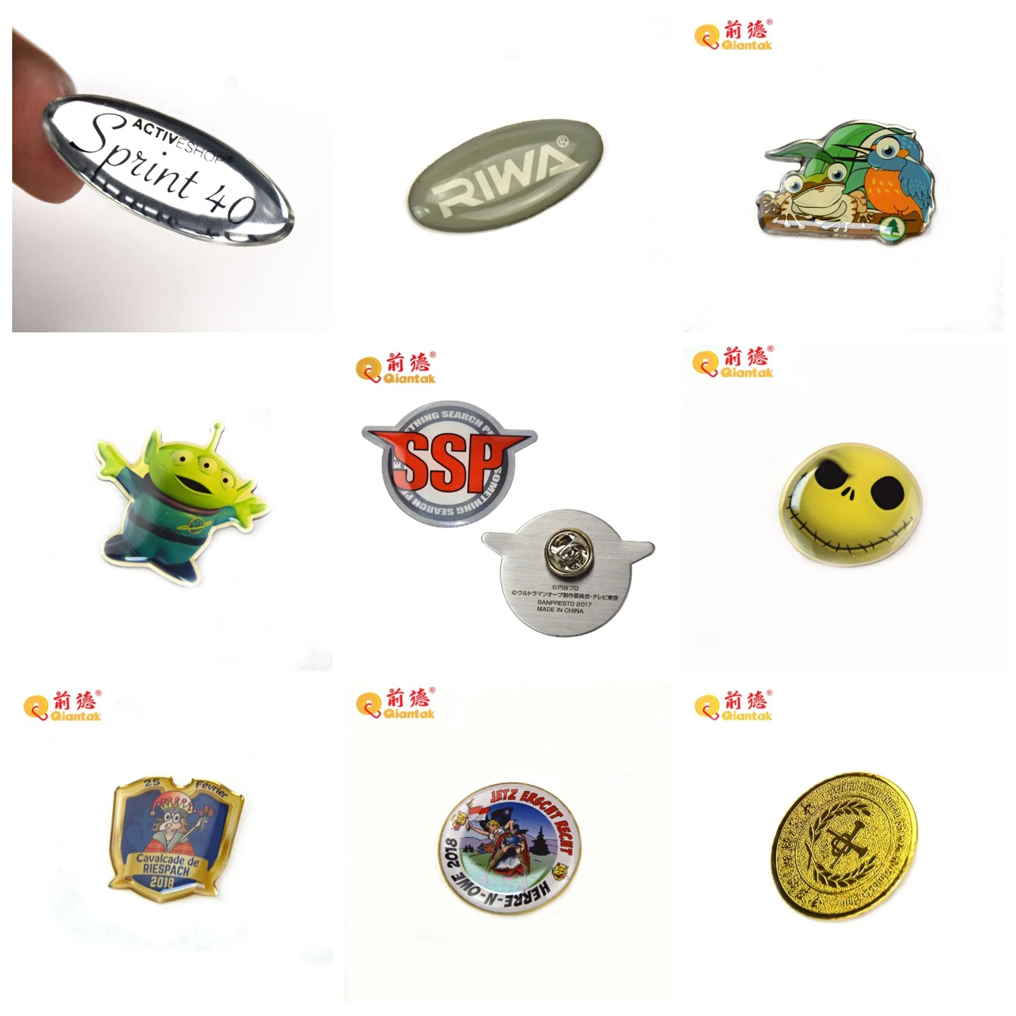Wholesale Badges Custom Design Emblem Gold Round Stainless Steel Metal Badges Hard Enamel Lapel Pin Badge