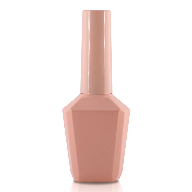OEM wholesale matte white pink packaging unique high-end customized empty cosmetic glitter gel nail polish glass bottle luxury