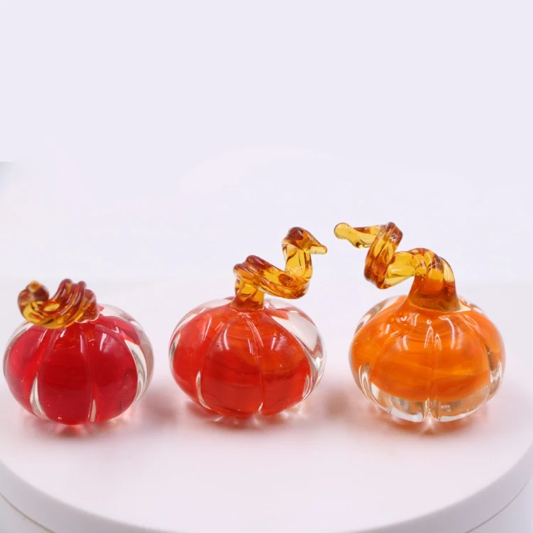 Big Size Mixed Murano Lampwork Glass Halloween Pumpkin Figurine