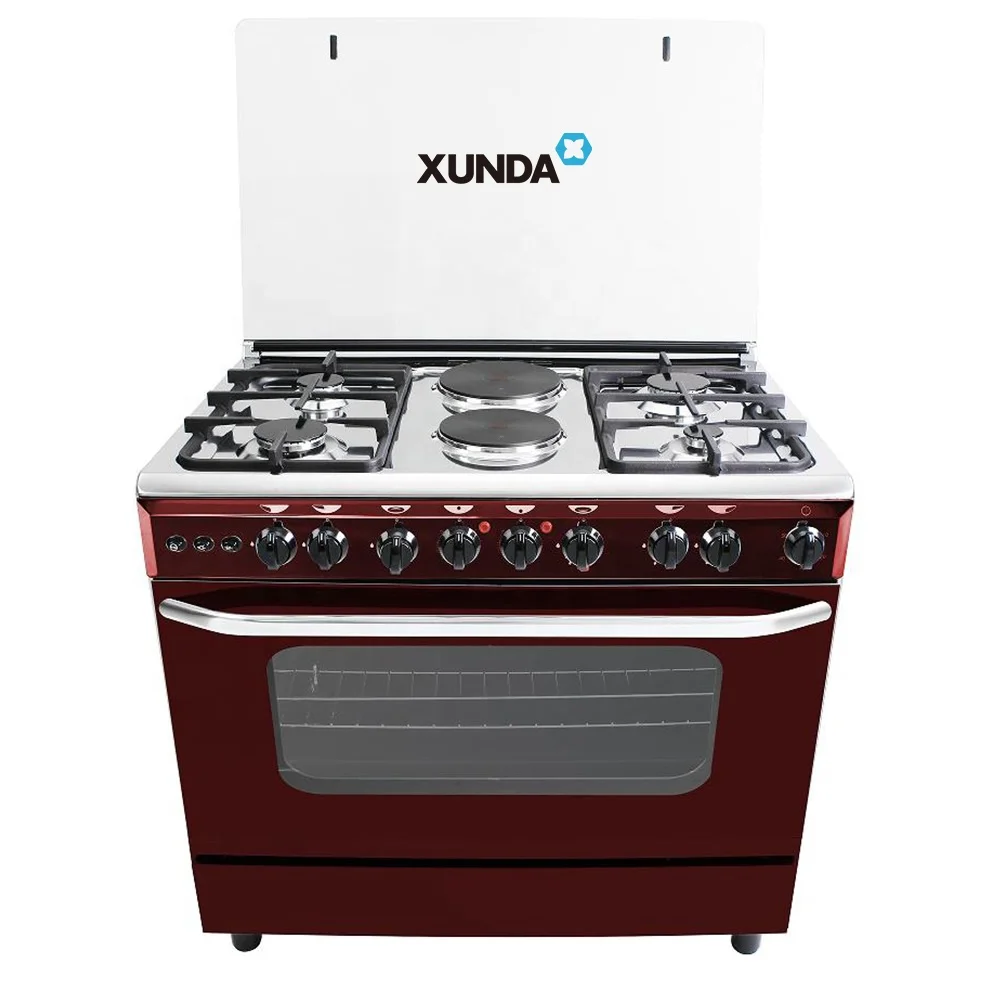 Xunda Kitchen Appliance Gas Stove Gas Hob 5 Burner Cooking Range 4+1 Electric Hot Plate With Oven Gas Stove