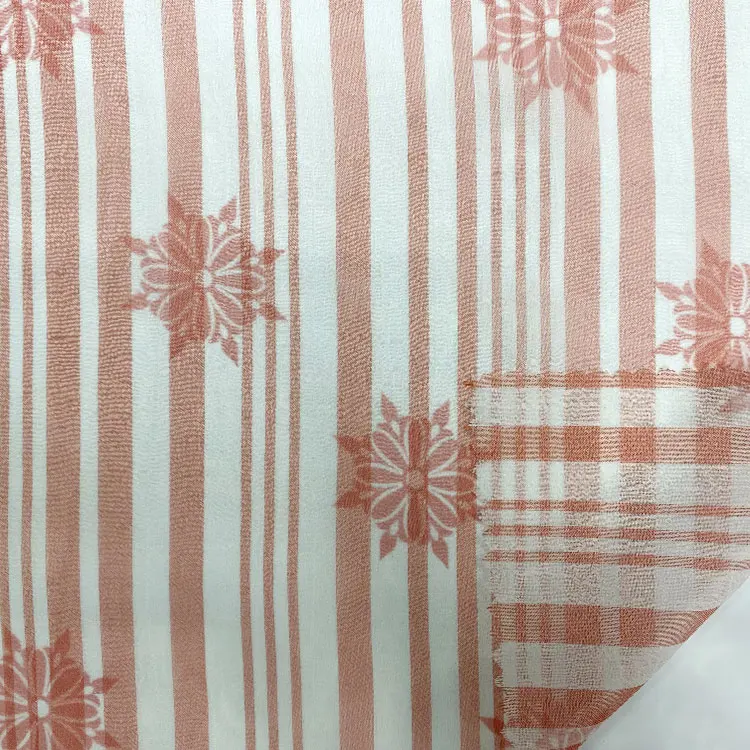 Harvest 100% polyester floral printing floral stripe chiffon for summer items