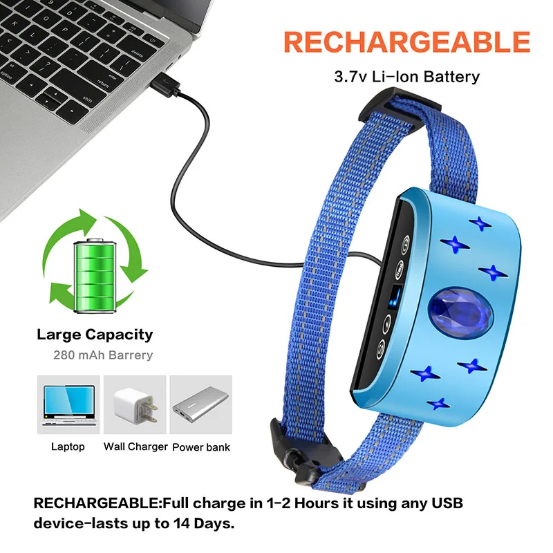 
Voice anti bark collar electronic dog bark control collar with static shock collar 