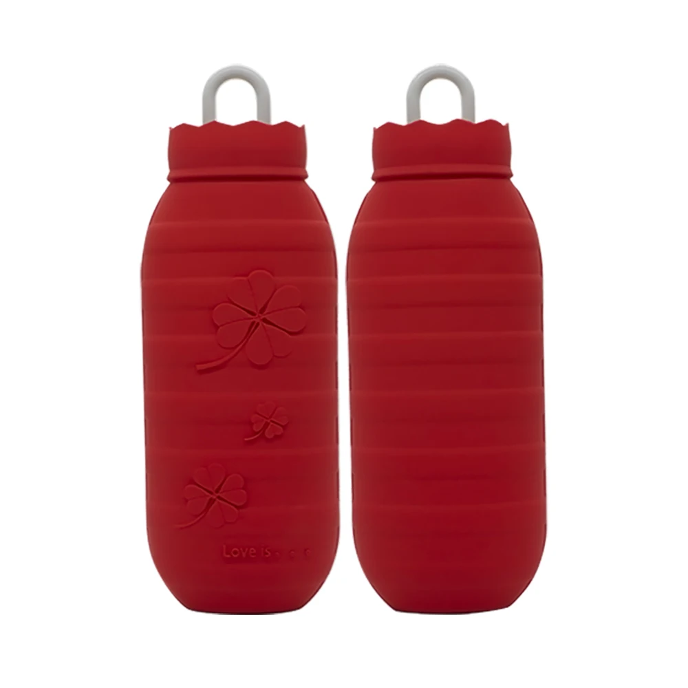 Eco-friendly portable food grade silicone warm water bag for winter