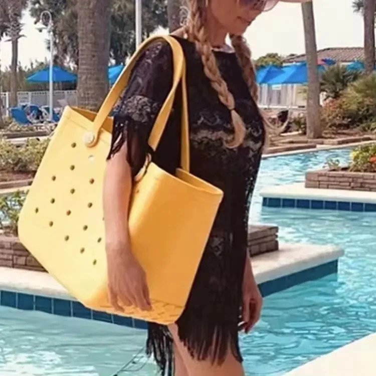 Factory Best Personalized Beach Tote Waterproof Large Capacity Travel Bag Large Silicone Beach Bag Bags for Lady 15 Pcs Fashion