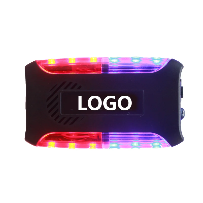 Gravity Sensor LED Shoulder Warning Light Red and Blue Shell Shoulder Flashing with Whistle