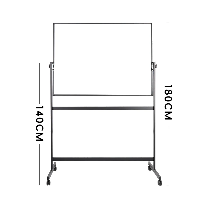 Factory Customizable Height-Adjustable Mobile Whiteboard Lockable Wheels Double-Sided Magnetic Surface for Message Board Use