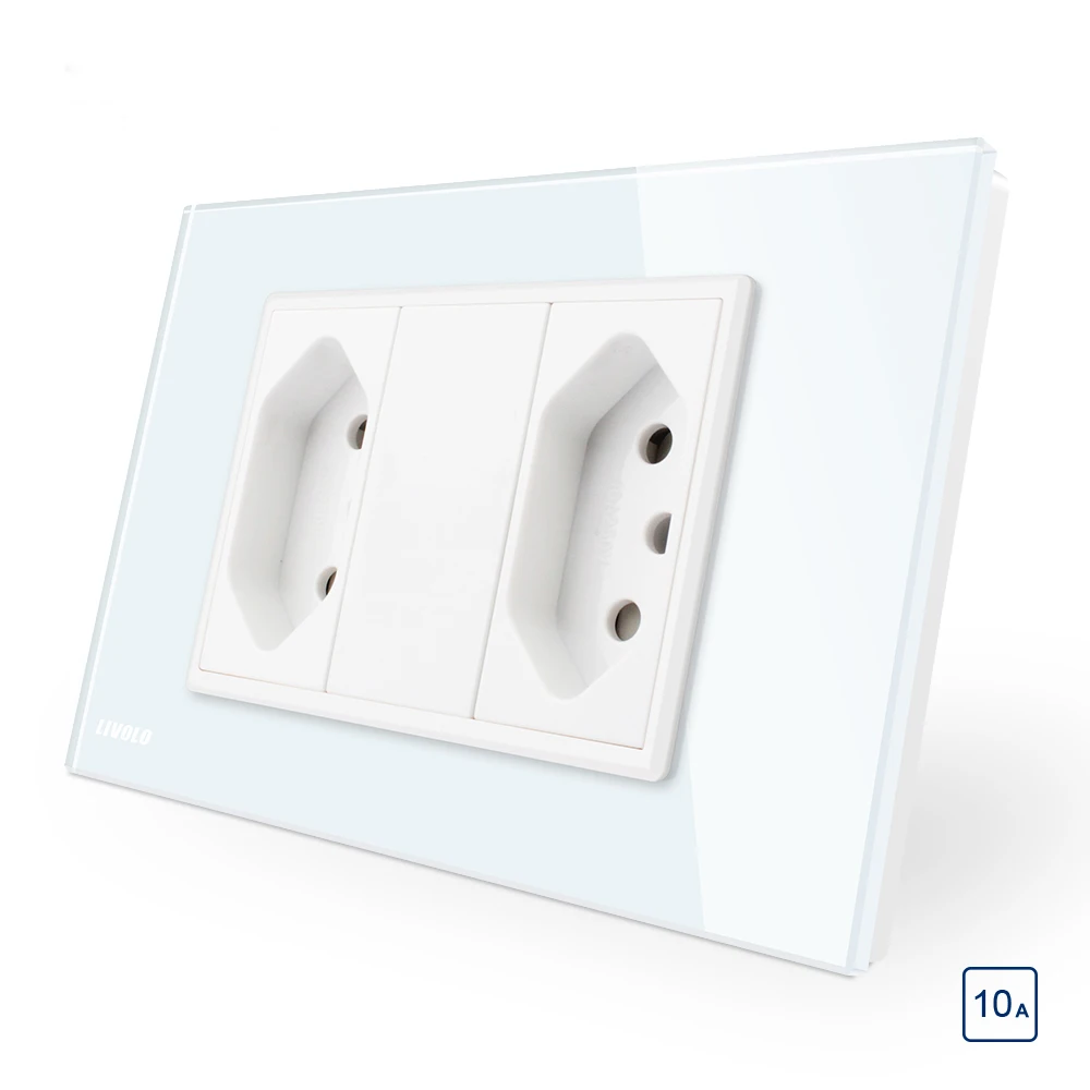 Стандартная розетка Livolo 3 контакта 10 А с