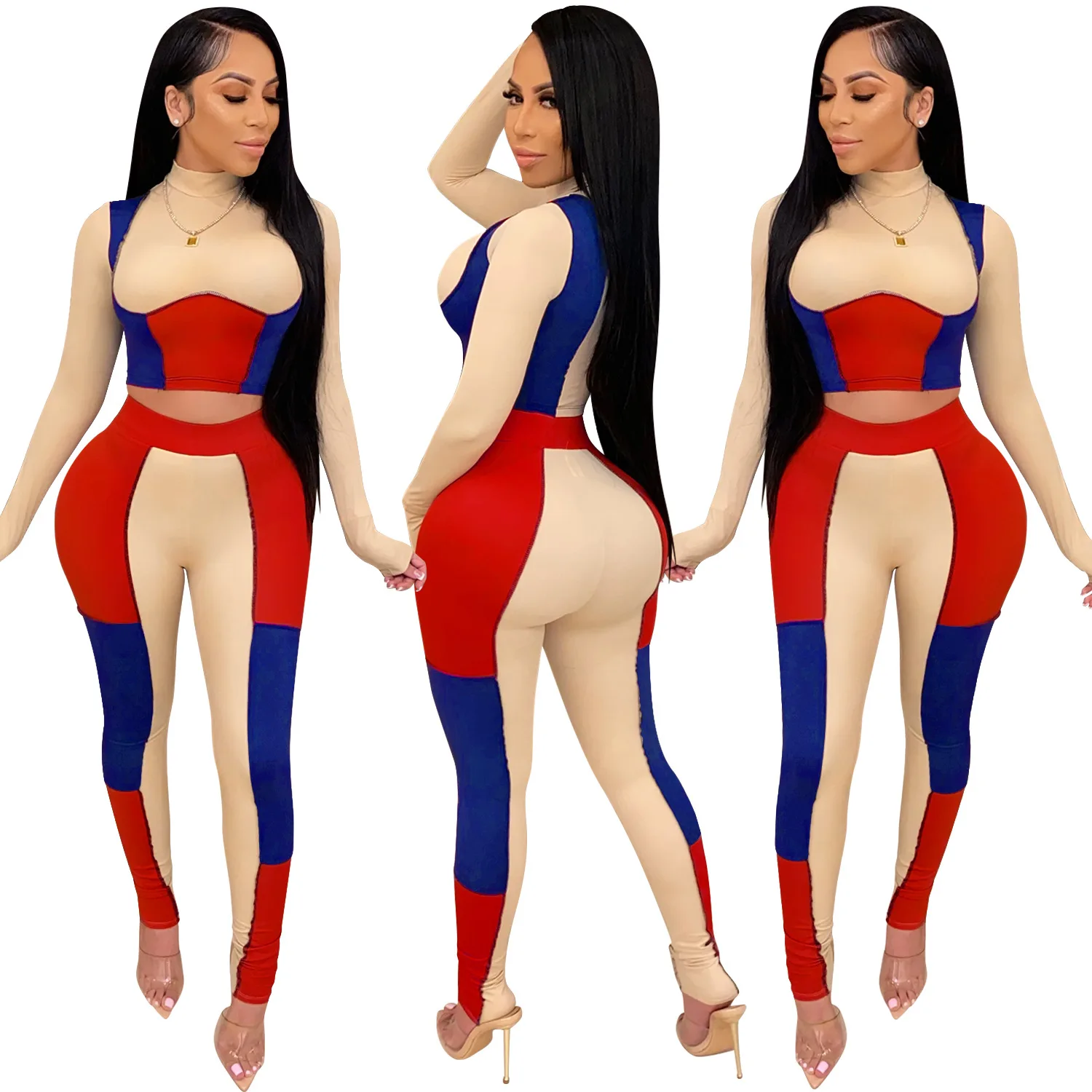 High Quality Two Piece Set Pant Set Womens Clothing Women Long Sleeve Legging Set Outfit