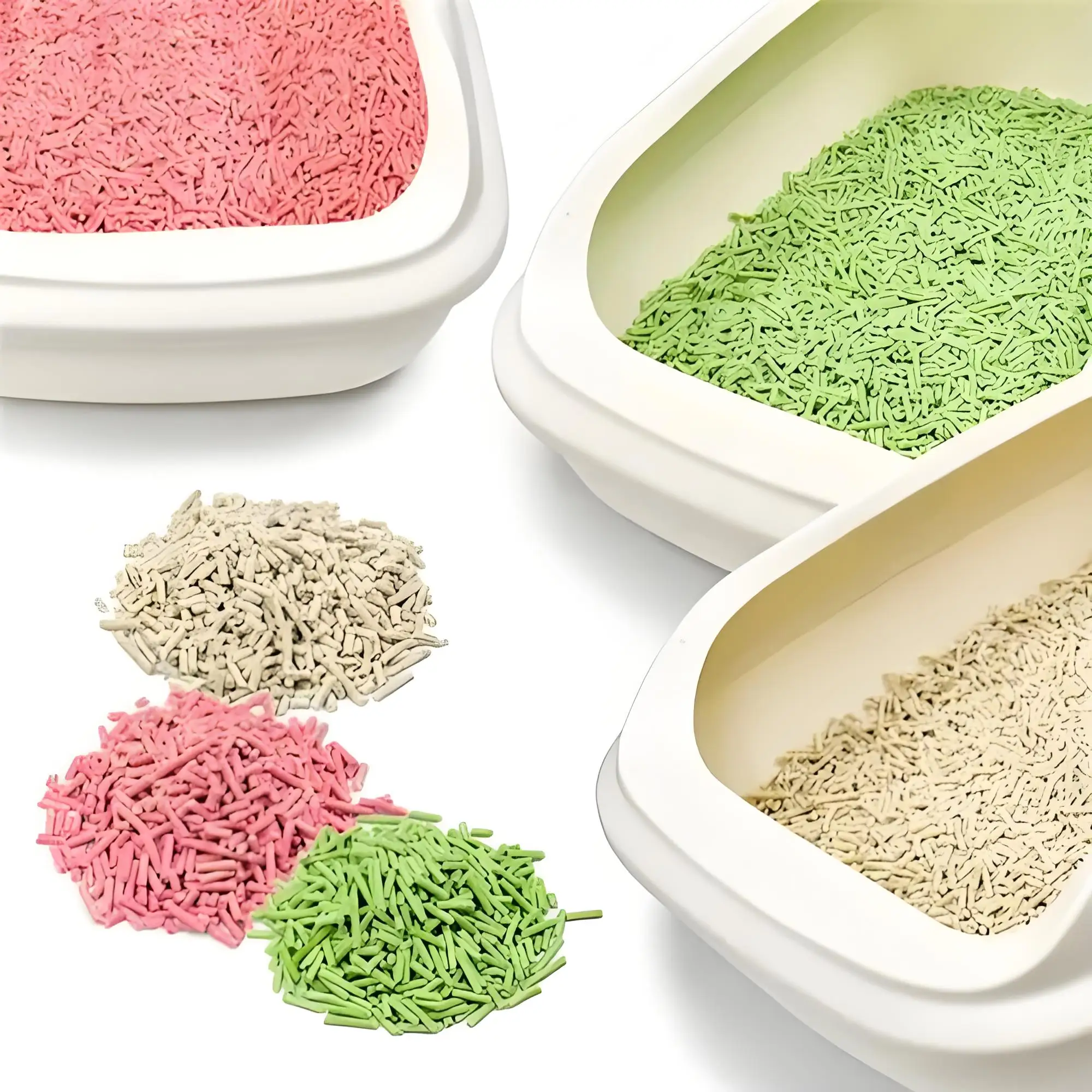 Free Samples Factory Wholesale Strong Clumping High Quality Ecological 100% Natural Green Tea Tofu Cat Litter