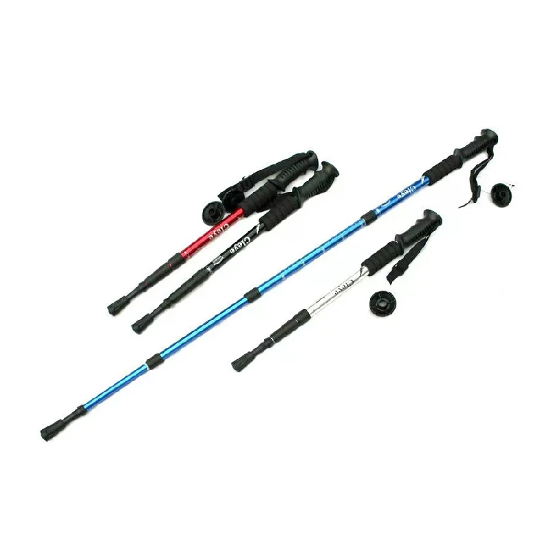 JETSHARKHiking pole cane adjustable hiking aluminum alloy telescopic four-section outdoor hiking pole