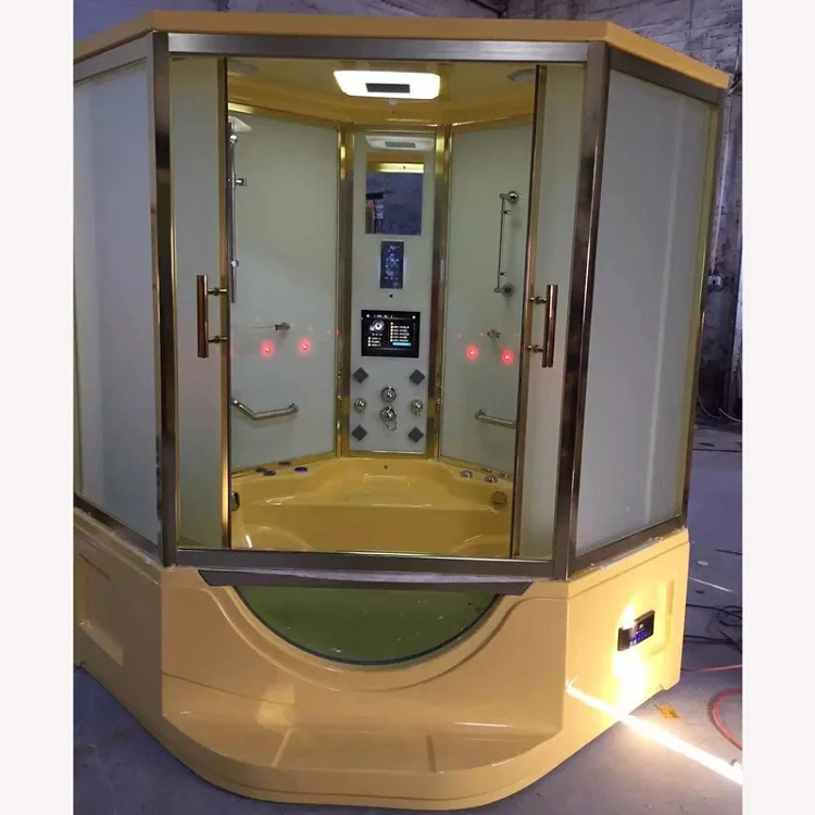 Fashion shower room glass accessories dubai stainless steel frame shower and steam room combinded