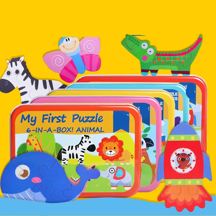 Low Moq custom mini slide iq puzzles baby wooden jigsaw for toddlers