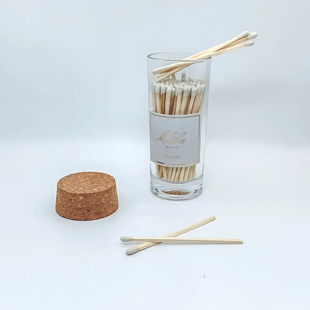 New Custom Color Match Sticks In Glass Jar Bottle Matches wooden safety matchsticks in bottle