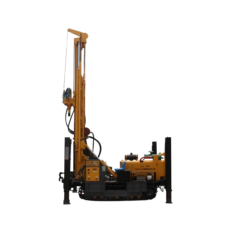 Drilling machine cut into a mountain mining activities Drilling water intake machine