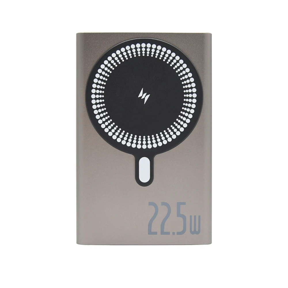 New Arrival Metal Case Magnetic Wireless Charger 5000mAh Cell Phone Slim Power Bank Compatible