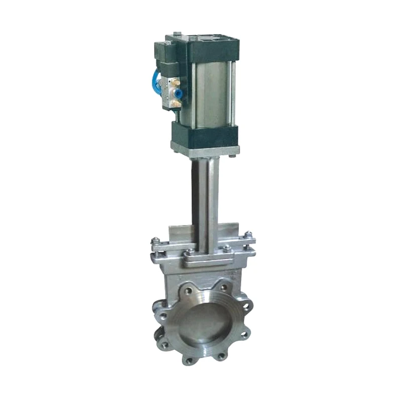 
API CE Factory Hot Sale Steel Iron Soft Metal Seat Pneumatic Slurry Knife Gate Valve 