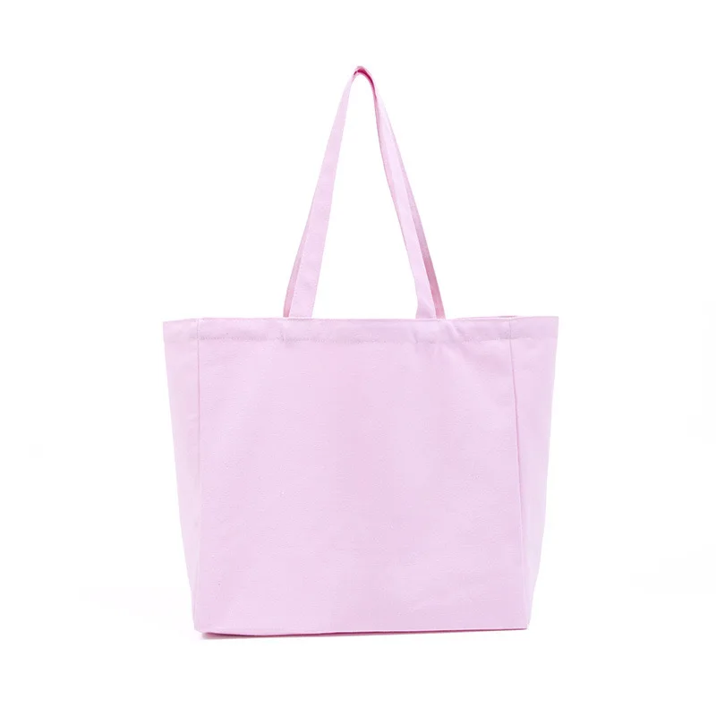 Hot Sale Customized Logo Printed Recycle Plain Organic Cotton Canvas Tote Shopping Bags With Zipper
